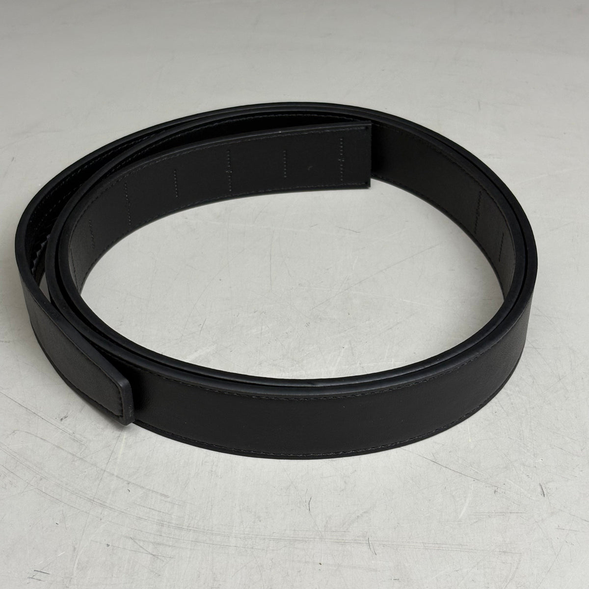 SLIDEBELTS Black Leather Belt Strap (Without Buckle)