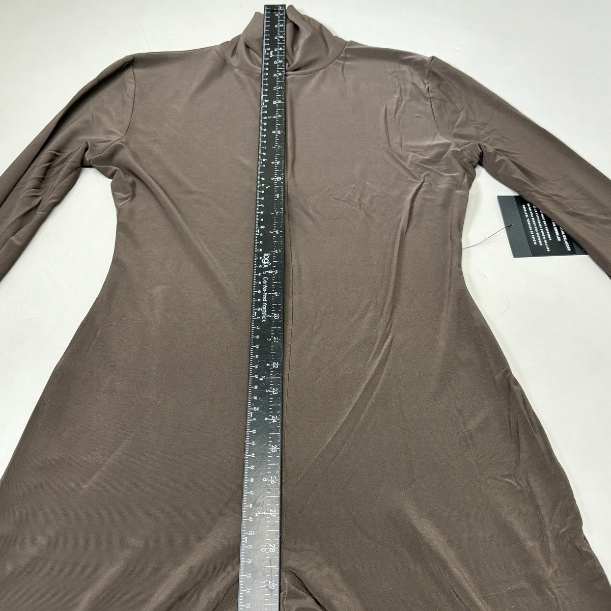 NORMA KAMALI Slim Fit Turtleneck Catsuit w/ Footsie Women's Sz M/38 Chocolate