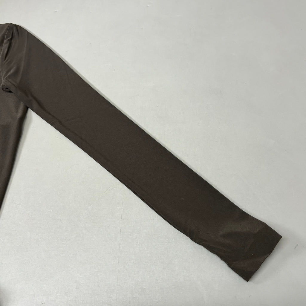 NORMA KAMALI Slim Fit Turtleneck Catsuit w/ Footsie Women's Sz M/38 Chocolate