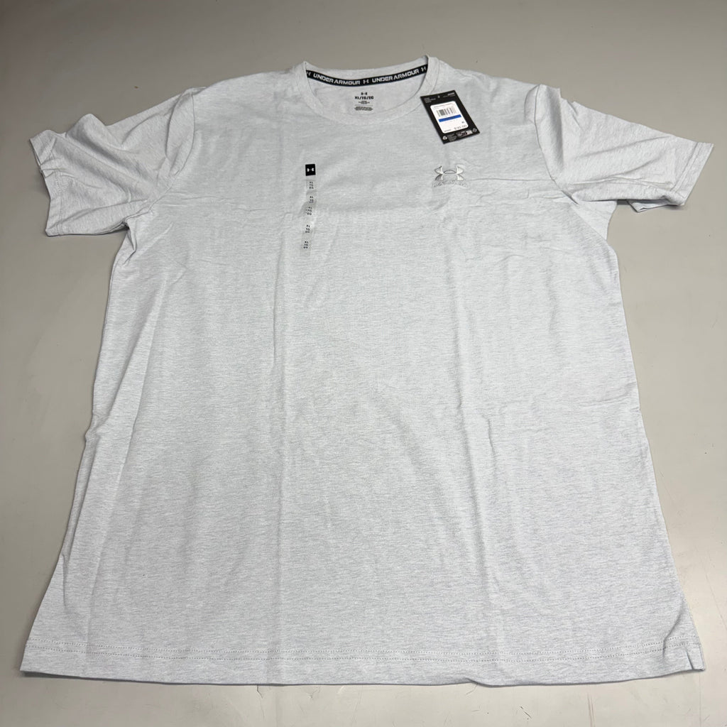UNDER ARMOUR Men's UA Logo Embroidered Heavyweight Short Sleeve XL Harbor Blue-465
