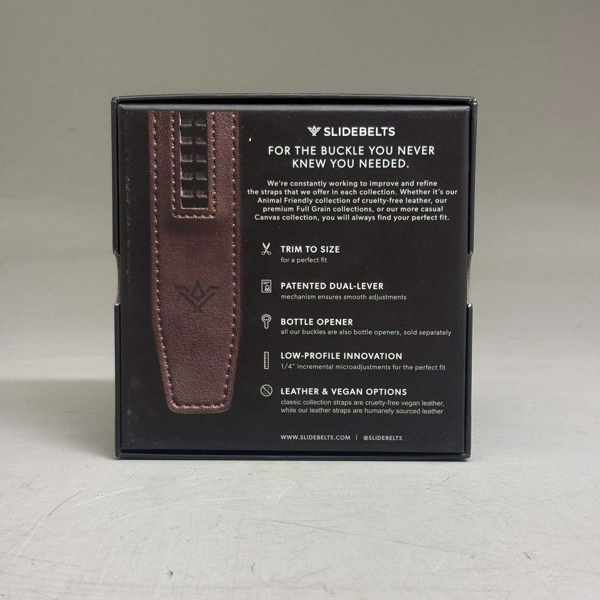 SLIDEBELTS Classic Brown Leather Belt Strap (Without Buckle)