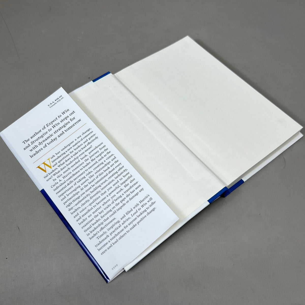 LEAD TO WIN Hardback By Carla A. Harris Published by Penguin Random House 9"x6"