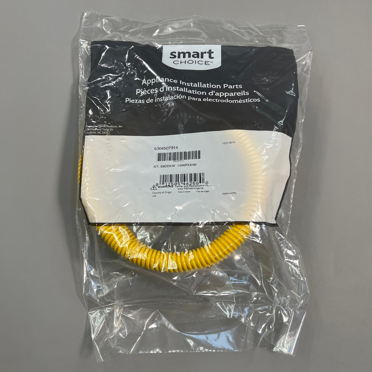 ELECTROLUX Gas Connector Kit 5/8" OD X 48" And 1/2"MIPX3/4"M 5304507914
