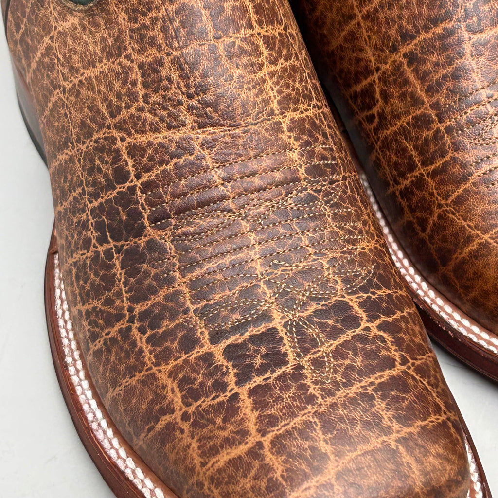 Tony Lama Tapadera Walnut Elephant Print Cowhide Style #TL317 Men's Size 11 EE