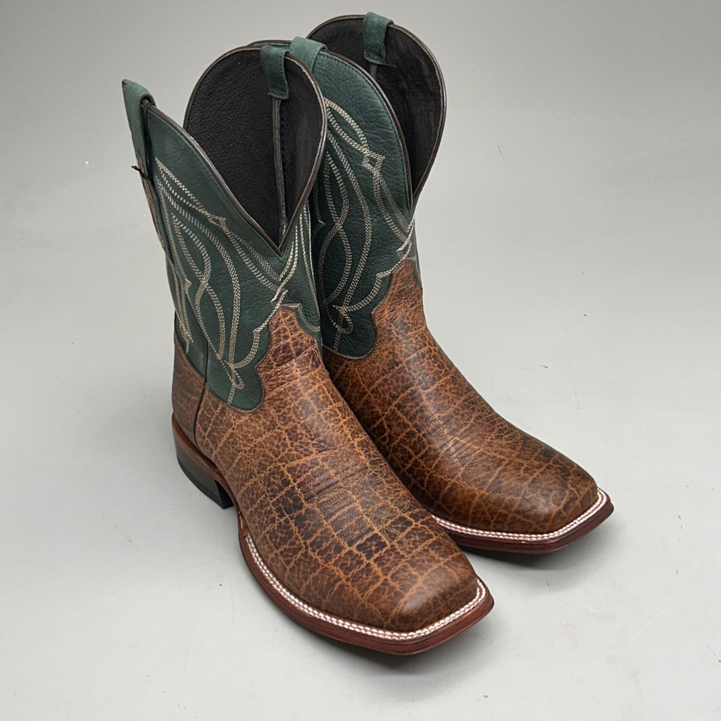 Tony Lama Tapadera Walnut Elephant Print Cowhide Style #TL317 Men's Size 10 EE