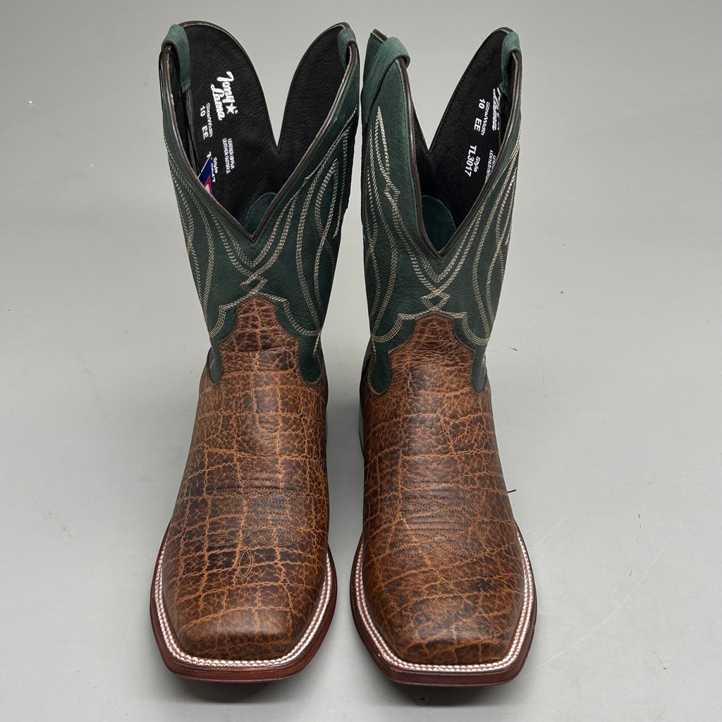 Tony Lama Tapadera Walnut Elephant Print Cowhide Style #TL317 Men's Size 8 EE