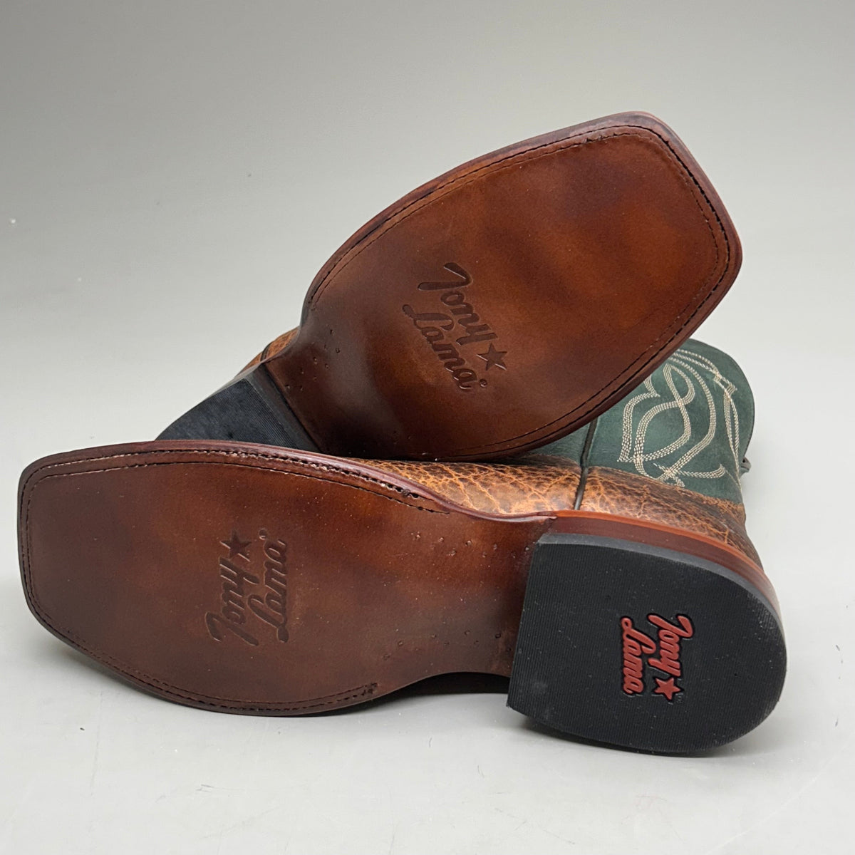 Tony Lama Tapadera Walnut Elephant Print Cowhide Style #TL317 Men's Size 10 EE