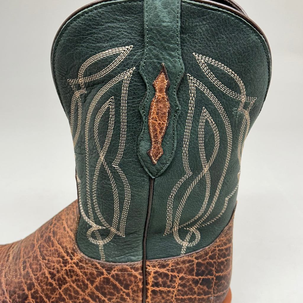 Tony Lama Tapadera Walnut Elephant Print Cowhide Style #TL317 Men's Size 10.5 EE