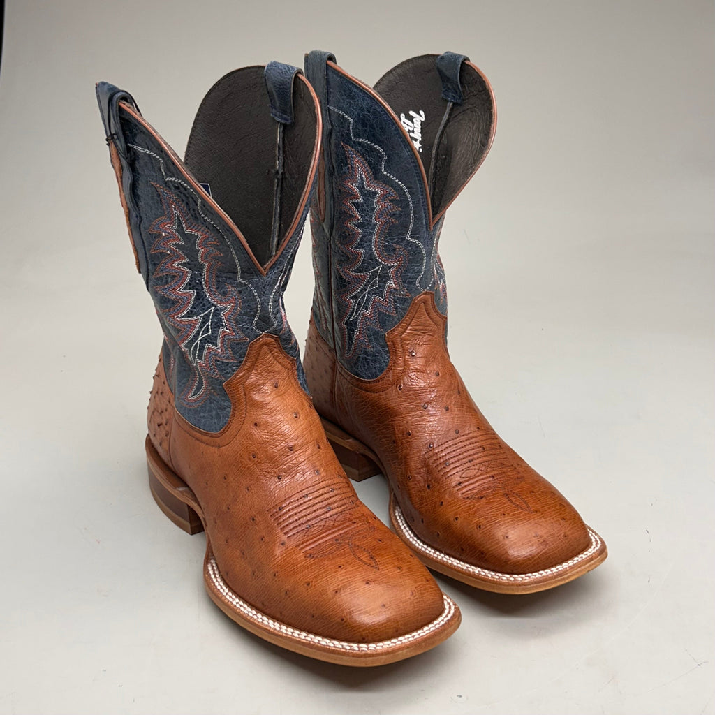Tony Lama Murillo brandy Smooth Ostrich Style # SA6101 Men's Size 9 EE