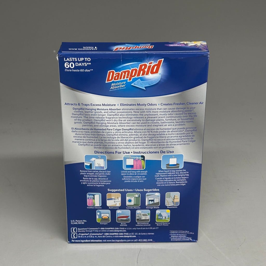 DAMPRID Lavender Vanilla Hanging Moisture Absorbers 1-PACK 15.4 oz FG80LVSB (New Other)