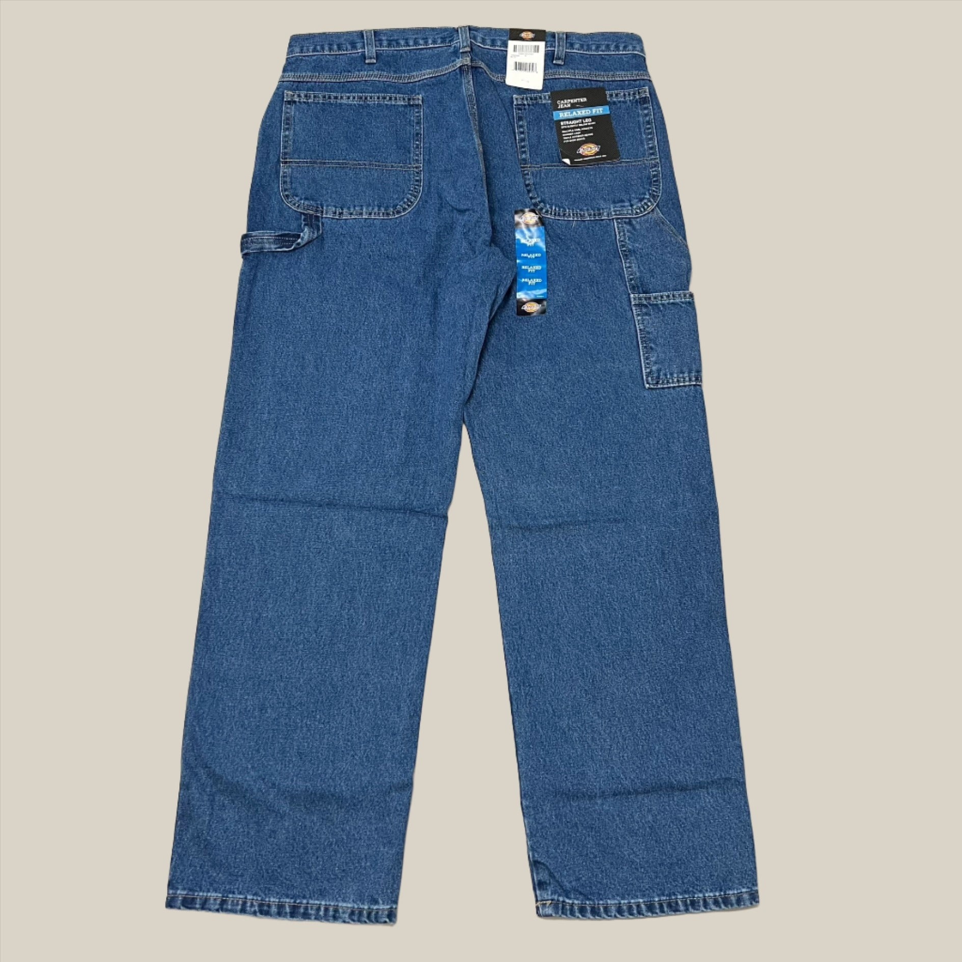 DICKIES Relaxed Fit Carpenter Jean Mns Sz 40X30 Stonewashed Indigo Blue 19294SNB