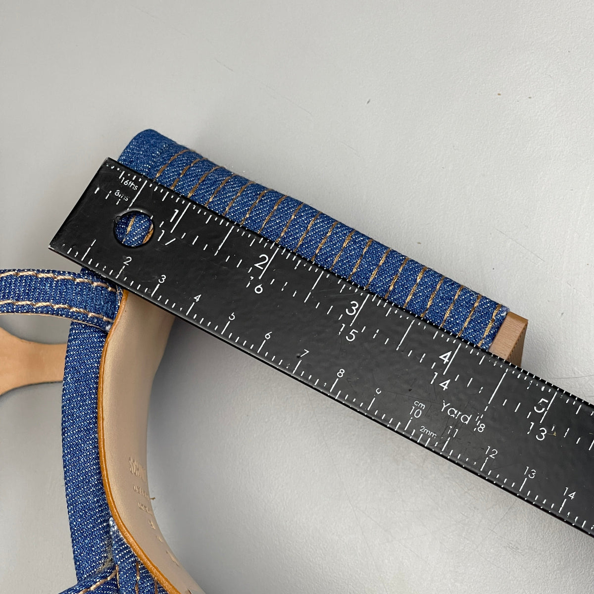 SCHUTZ Keefa Casual Denim Women's 4" Heeled Sandal Platform Blue Sz 7B(New)