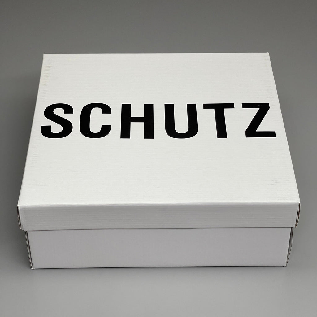 SCHUTZ Keefa Casual Women's Leather Sandal Black Platform 4" Heel Shoes Sz 7.5B (New)