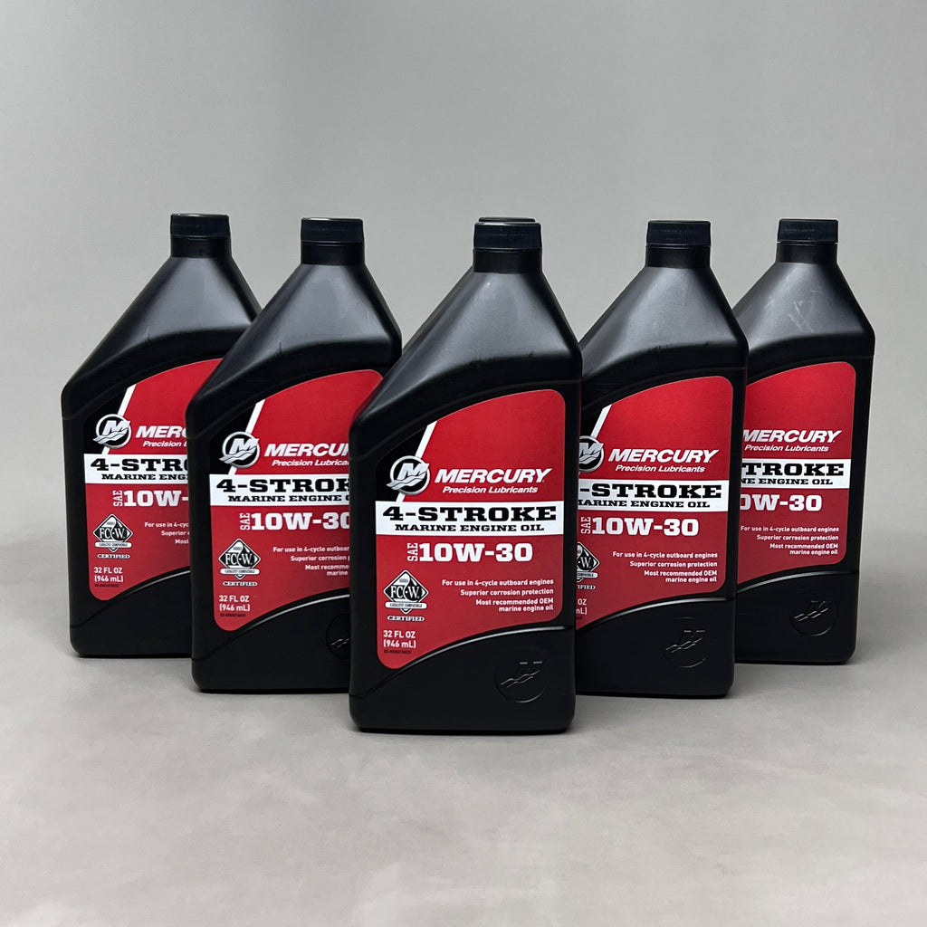 MERCURY (6 PACK) 4-Stroke Marine Engine Oil Sz 32 fl oz 10w-30 92-8M0078625