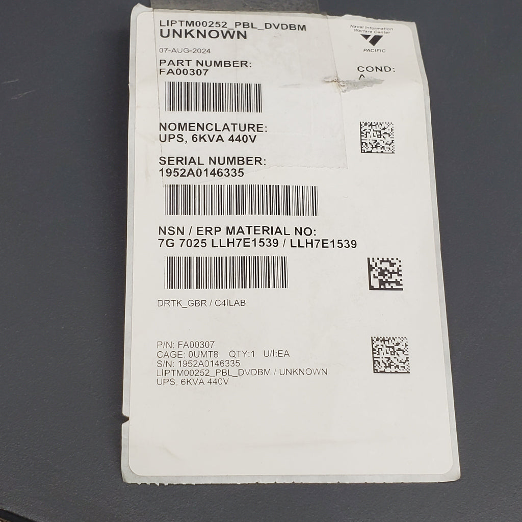 INTELLIPOWER Rugged UPS Extended Battery Backup Double Conversion 6KVA 440V FA00307 (New Other)