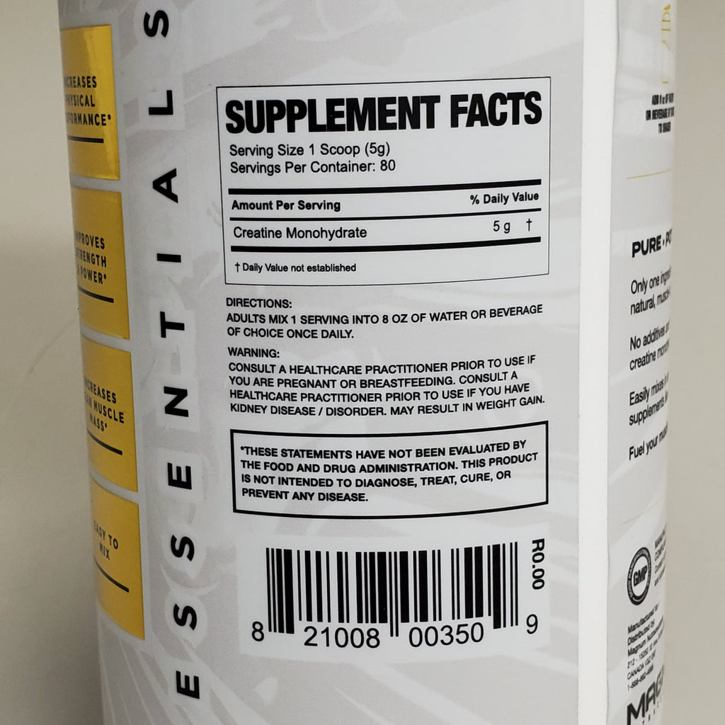 MAGNUM Creatine 100 Pure & Micronized Monohydrate 80 Serv 400g BB 04/27