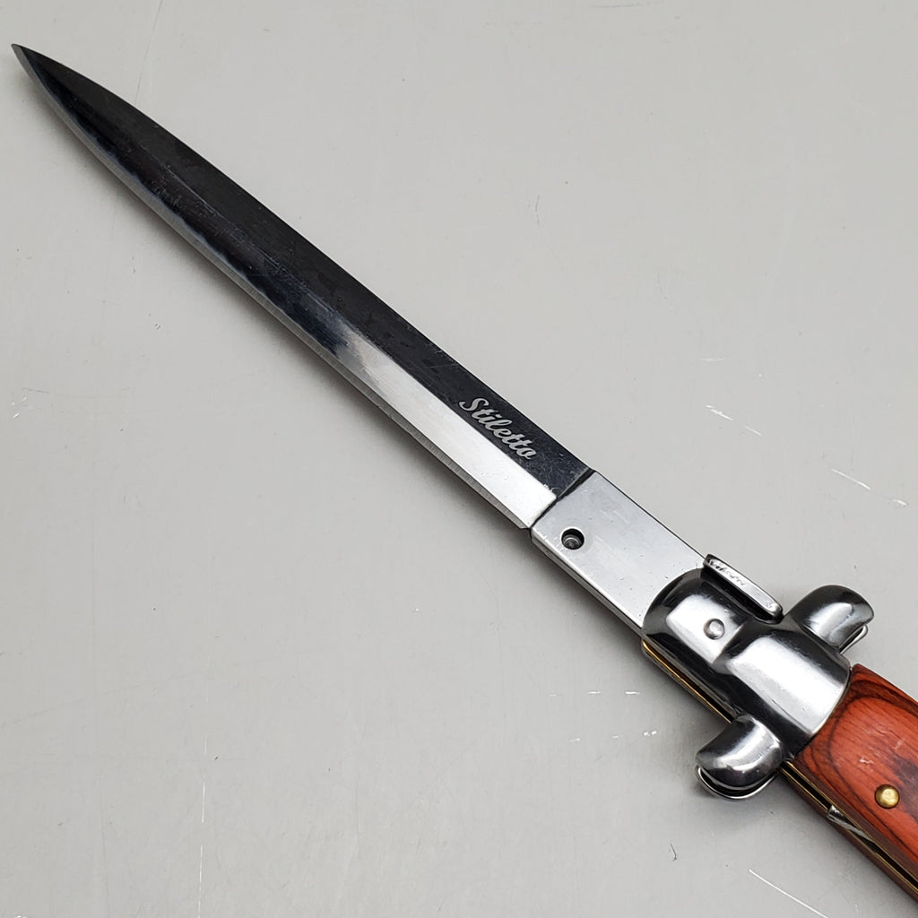 ZA@ ARMED FORCE TACTICAL Hand Crafted OTF Pocket Knife Blade 6" Knife 13" Red/Wood ST-9WD