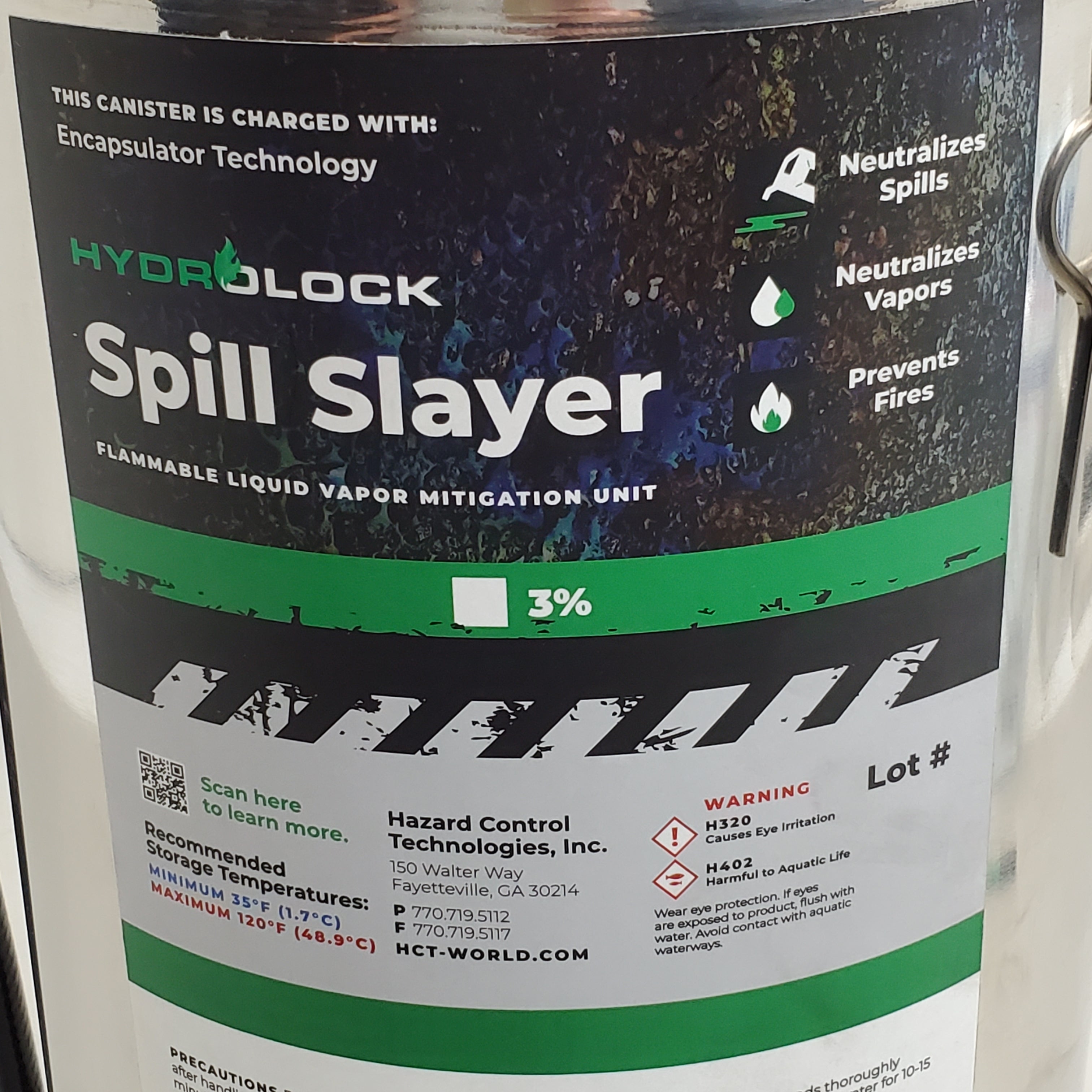 HYDROLOCK Spill Slayer Flammable Liquid Vapor Mitigation Unit Silver Fire Extenguisher 00000116