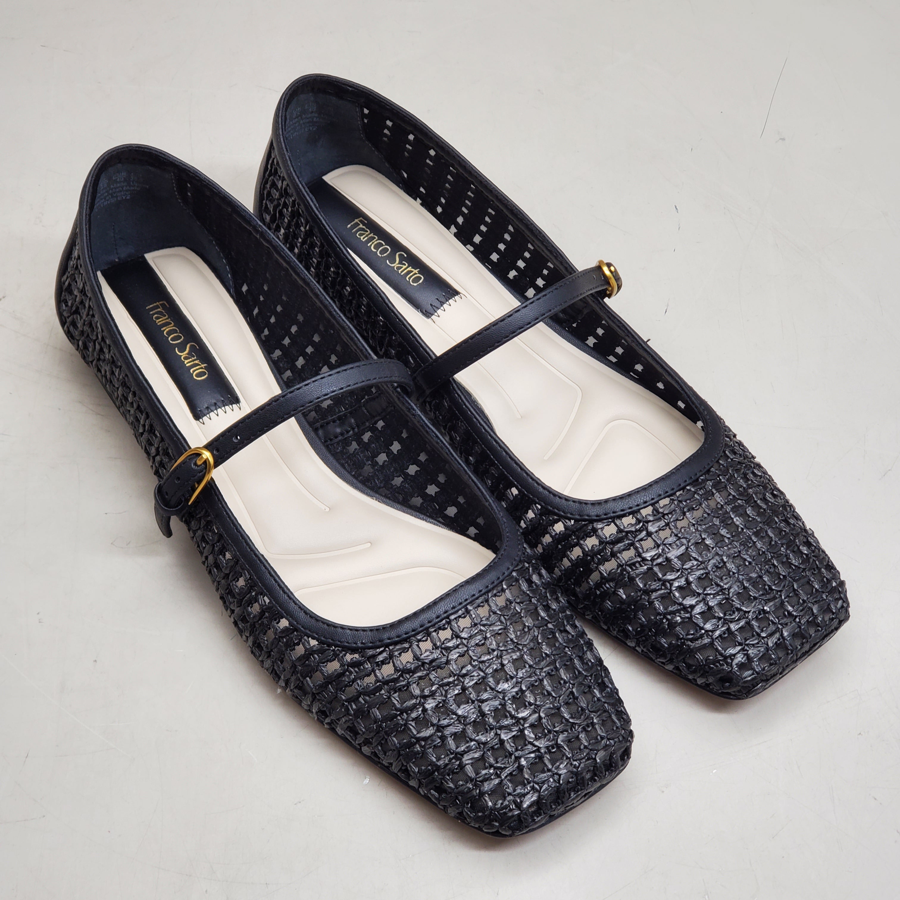 FRANCO SARTO L-Tinsley Mary Jane Women's Flat SZ M 11 Black