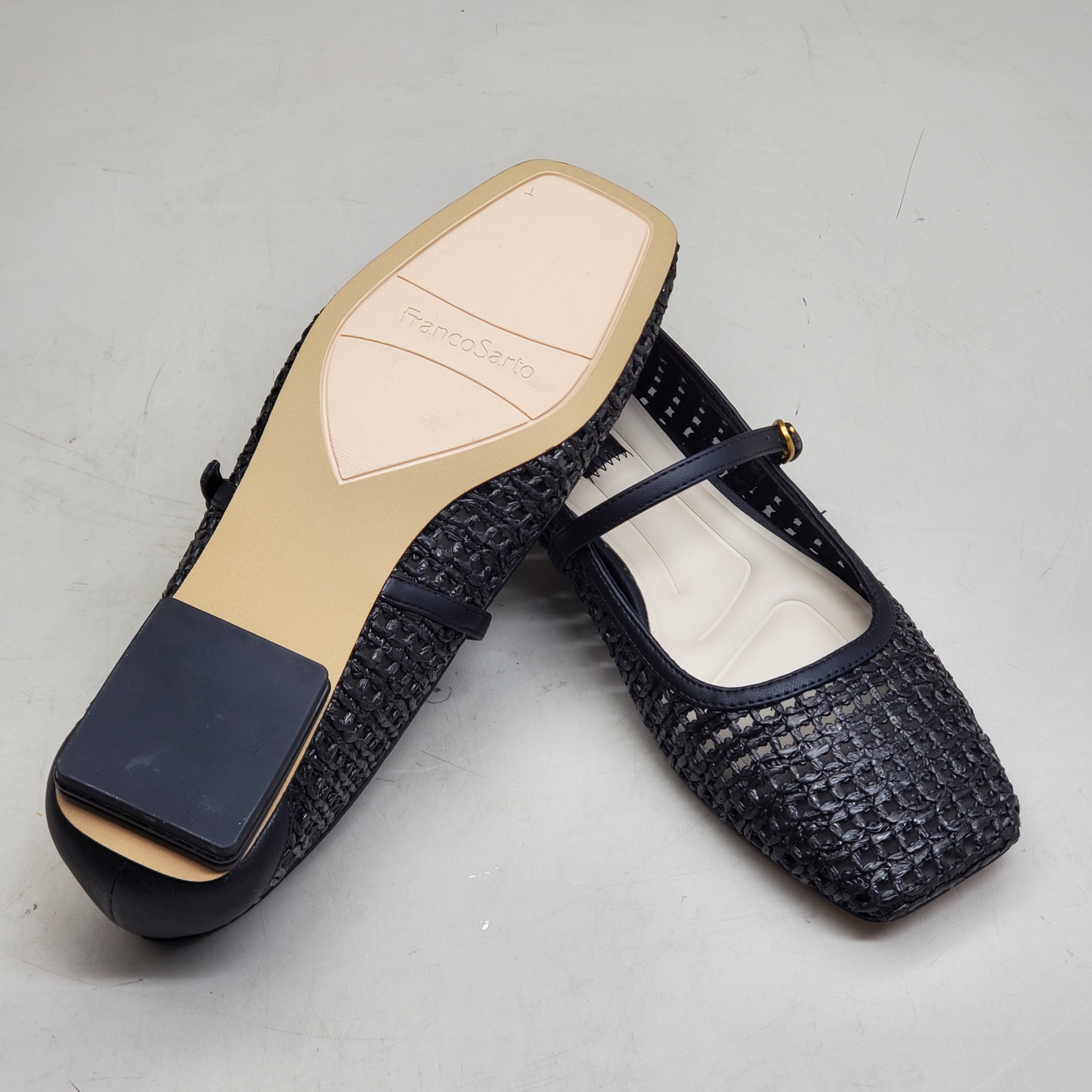 FRANCO SARTO L-Tinsley Mary Jane Women's Flat SZ M 9.5 Black