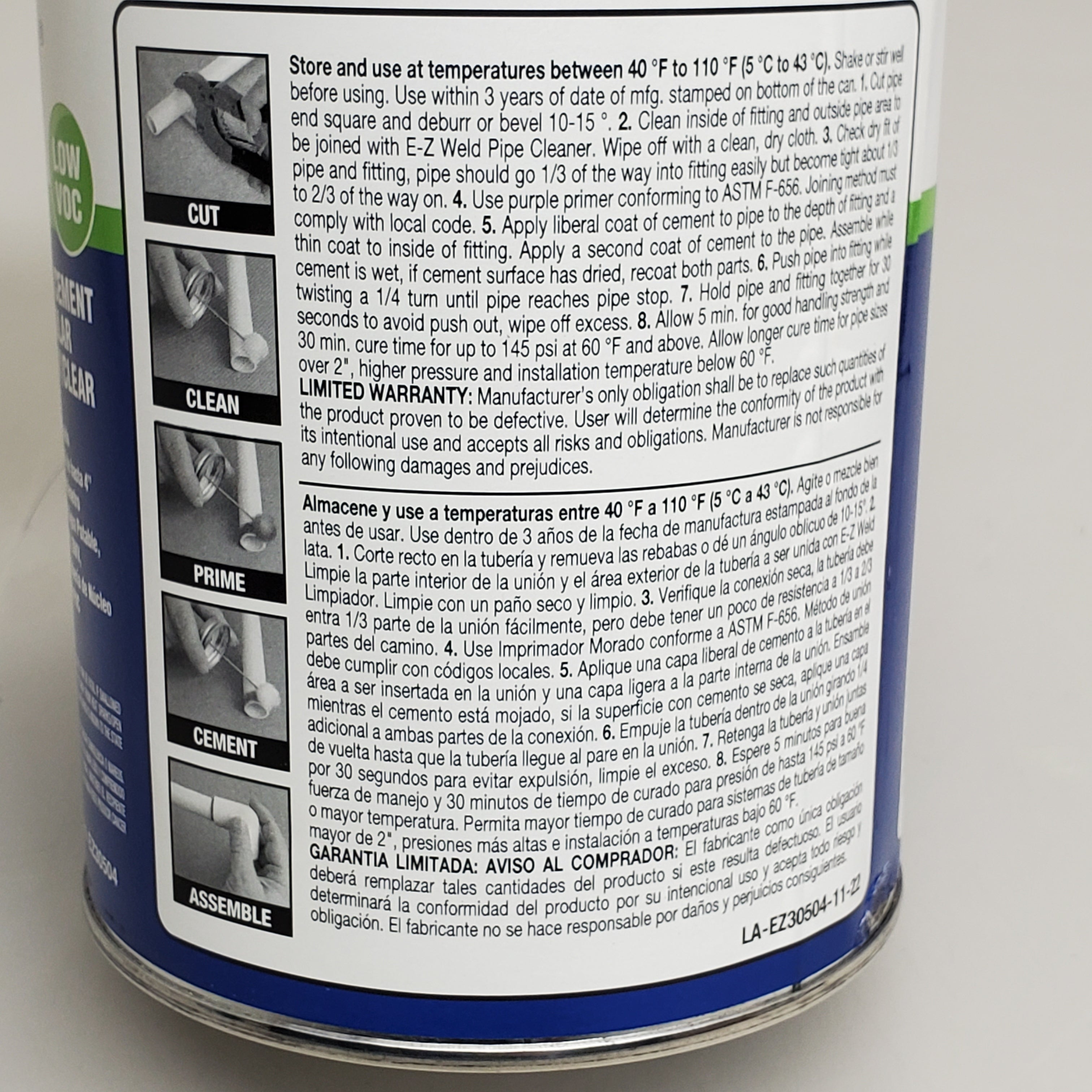 E-Z WELD Pvc Cement Regular Body 32 fl oz Clear EZ30504