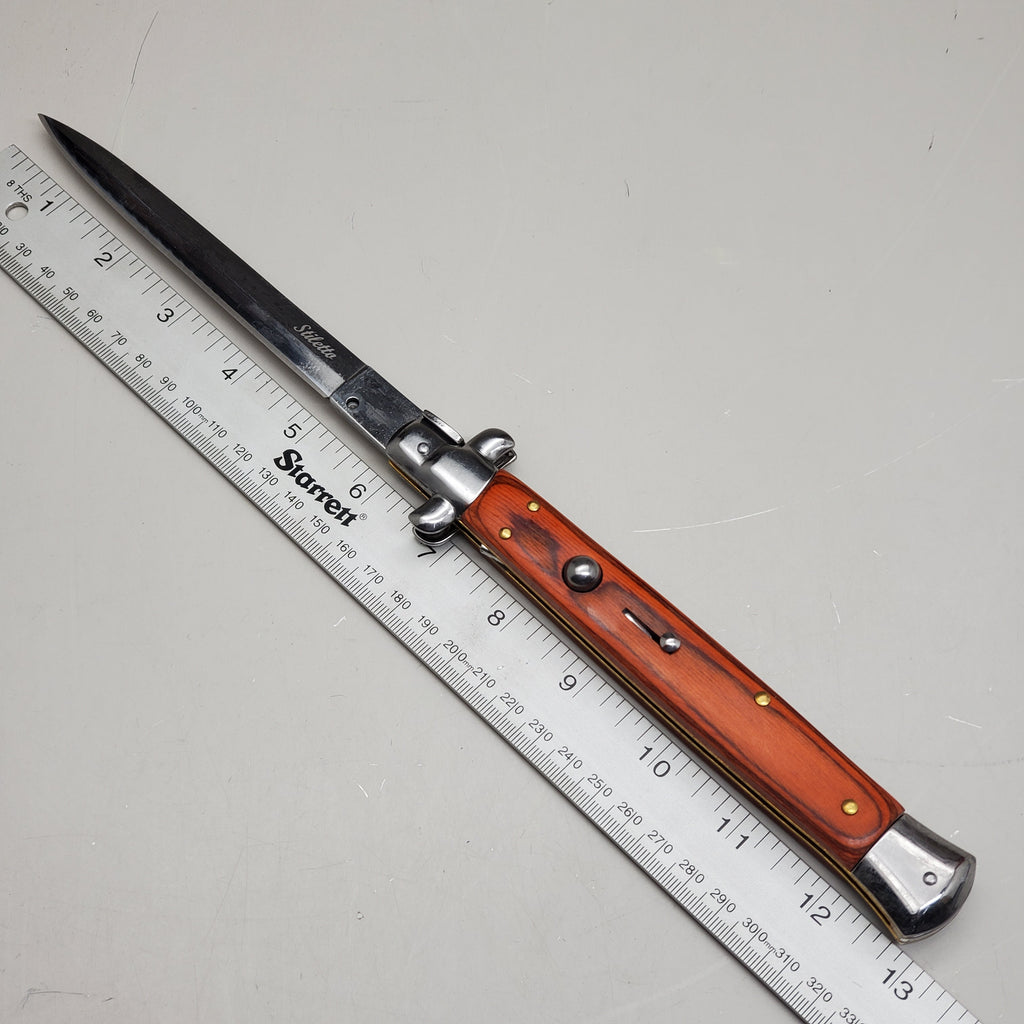 ZA@ ARMED FORCE TACTICAL Hand Crafted OTF Pocket Knife Blade 6" Knife 13" Red/Wood ST-9WD