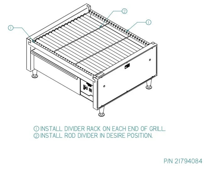 APW Roller Grill Divider Kit for HR-75 Stainless Steel 2M-21794084